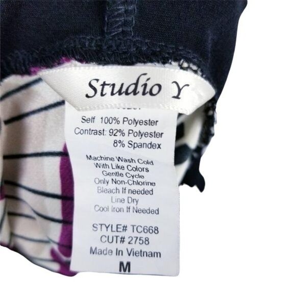 Studio Y Sleeveless Halter Top Blouse Size M V-Neck Floral Tie Waist Open Back - Picture 8 of 8